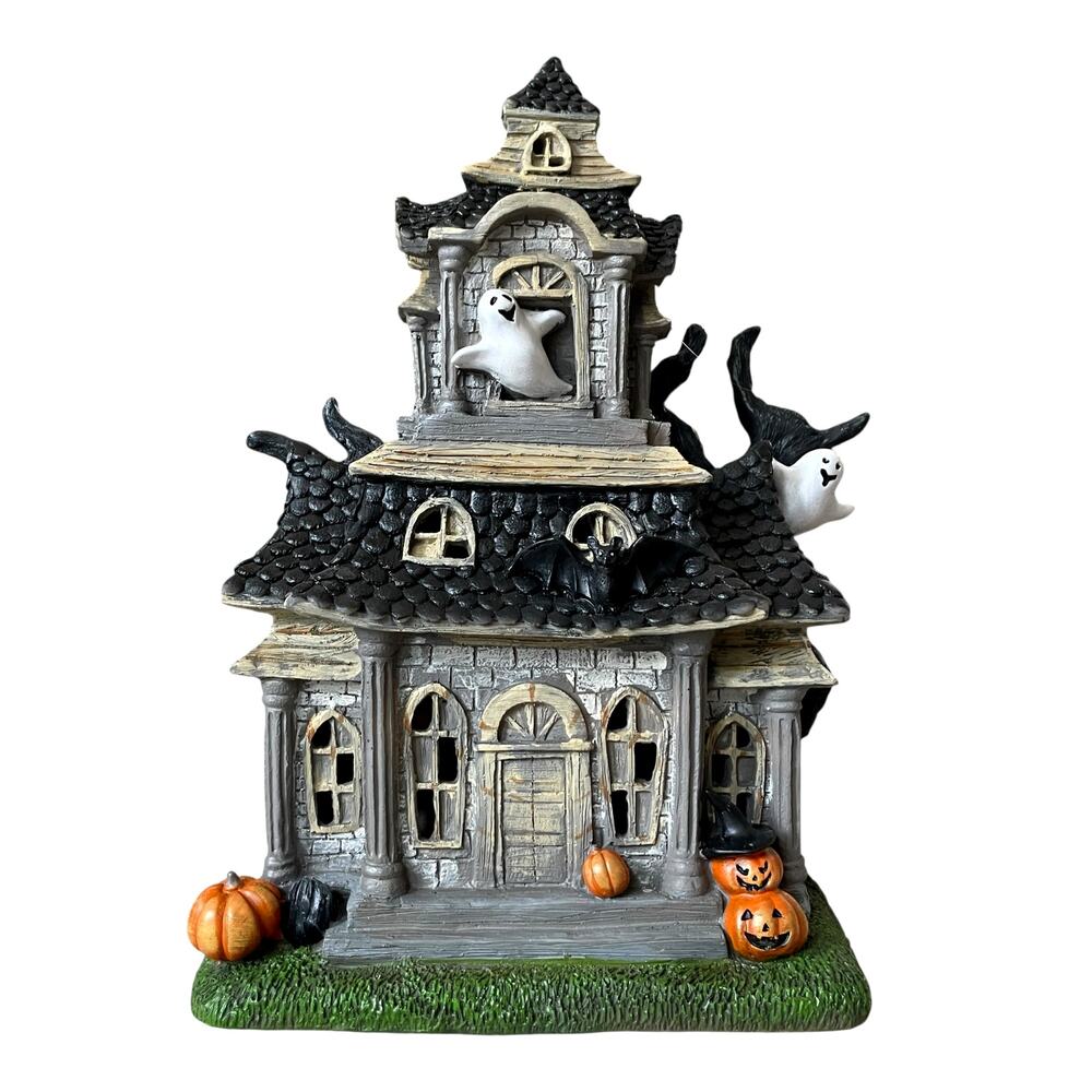 Halloween Haunted House LED Battery Lighted Ghosts Bats Creepy Pumpkins 16" NEW